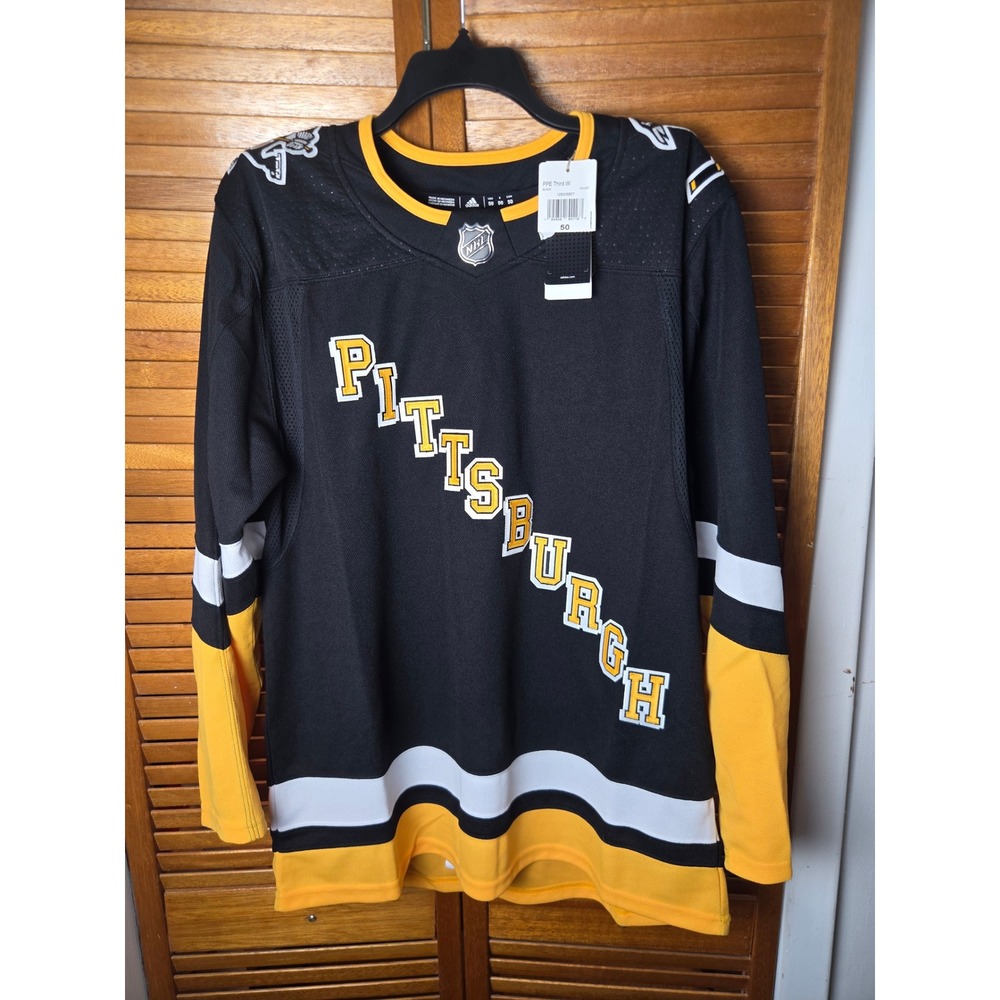 Pittsburgh Penguins Adidas Primegreen Home Jersey Size 50 (Med)